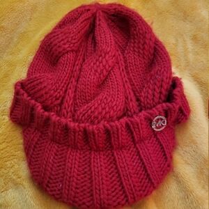 Red Michaek Kors beanie winter hat